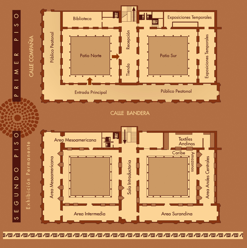 Mapa do museu de arte pré colombiana - Santiago