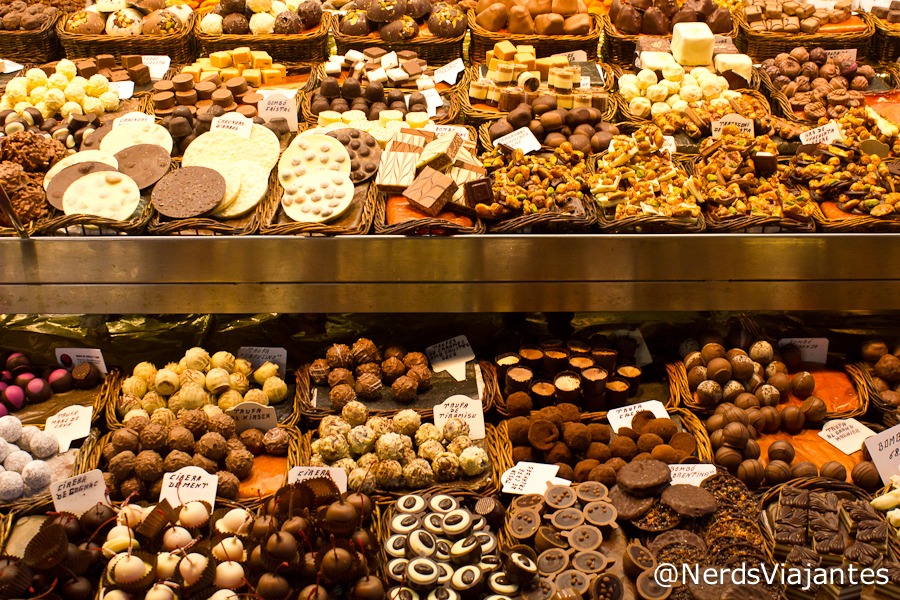 Chocolates do Mercat de la Boqueria em Barcelona