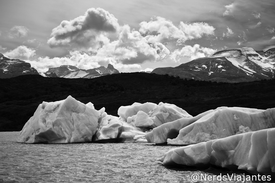 Icebergs perto do Glaciar Upsala
