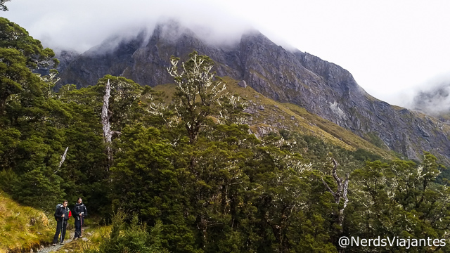 Tempo fechado no Fiordland National Park ao longo da Routeburn Track - Nova Zelândia
