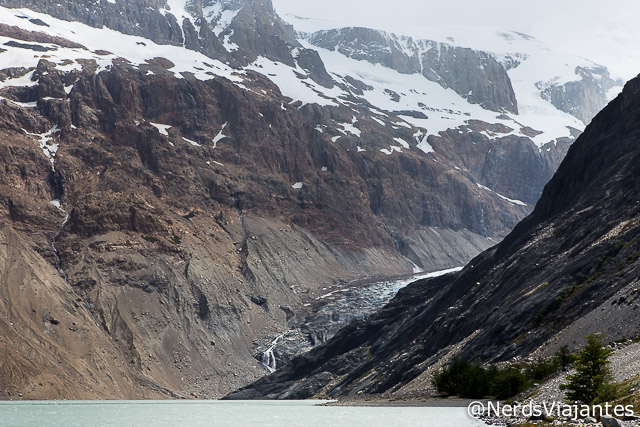 Pedaço do Glaciar Cagliero do outro lado da Laguna del Diablo - Patagônia Argentina
