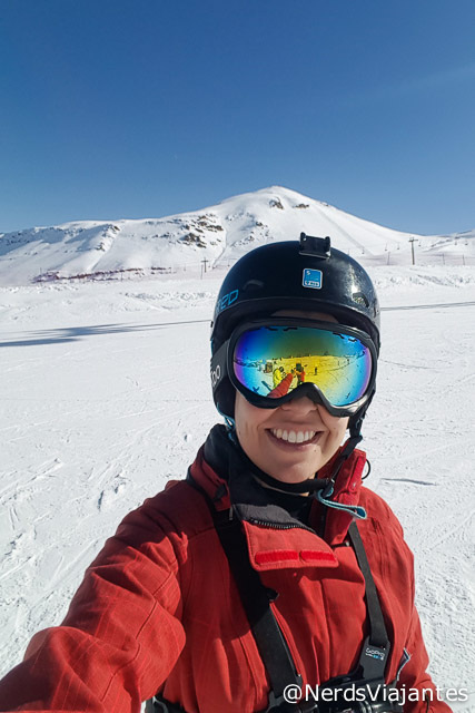 Pausa para selfie durante a aula de esqui no Valle Nevado Ski Resort - Chile