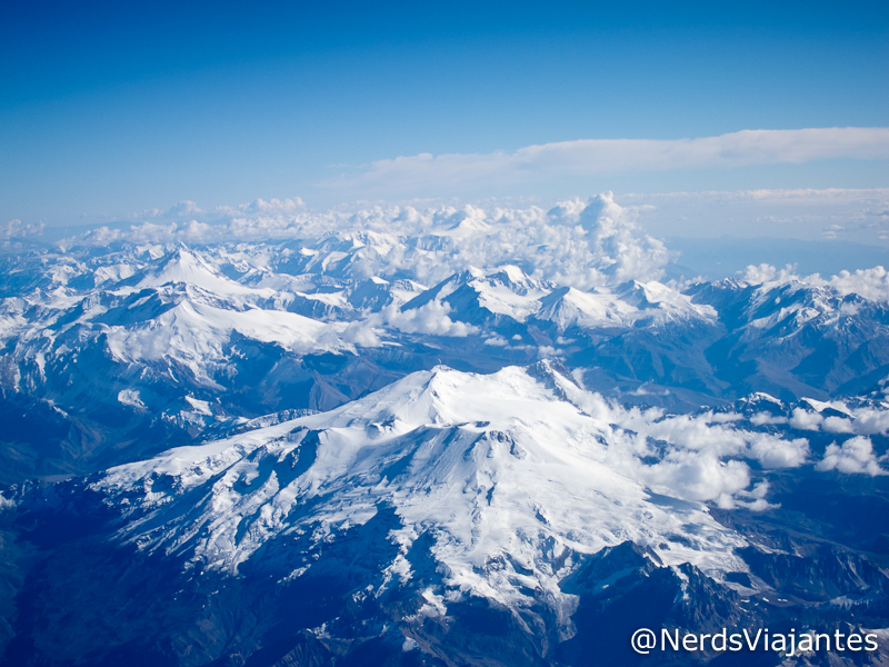 Cordilheira dos Andes visto da janela do avião